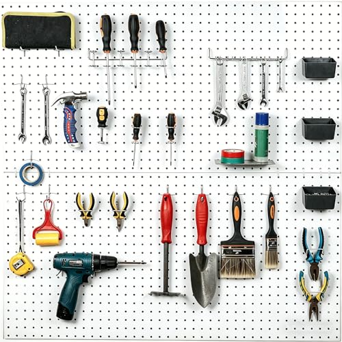 FRIMOONY Pegboard Hooks Assortment with Pegboard Bins, Peg Locks, for Organizing Various Tools, 80 Piece - style: 80PCS