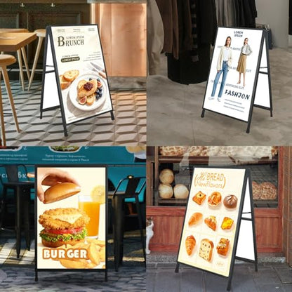 A Frame Sign 24x36 Inches Portable Sandwich Board Outdoor Sign Holder Heavy Duty Display Double Sided Sidewalk Sign Ideal for Mall Restaurant Supermarket Trade Shows (Frame only),1PACK