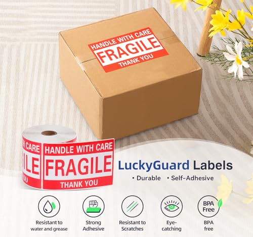 4 x 6 Inch Fragile Stickers Handle with Care 500 Permanent Adhesive Fragile Stickers for Shipping Moving Glass Fragile Labels (1 Roll, 500 Labels) - size: 4" x 6", style: 1 Roll - 500 PCS