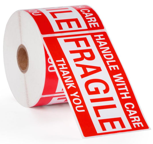 3 x 5 Inch Fragile Stickers Handle with Care 500 Permanent Adhesive Fragile Stickers for Shipping Moving Glass Commercial Grade Fragile Labels (1 Roll, 500 Labels) - size: 3" x 5", style: 1 Roll - 500 PCS