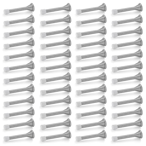 Ravinte Door Stoppers, 48 Pack Satin Nickel Spring Door Stops - color: Satin Nickel