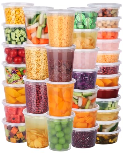 72 Sets (144-Piece) Deli Containers with Lids, 32/16/8 oz X 24 Set Each - size: 32/16/8 oz X 24 Set