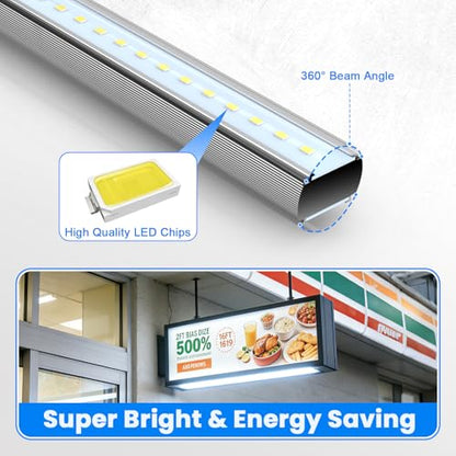 JESLED 360 Degree T8 T10 T12 2ft 20w LED Tubes, R17D/HO Base, 4-Pack - size: 2 Feet
