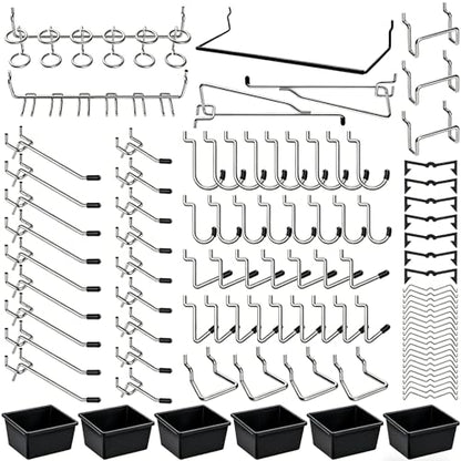 Pegboard Hooks Assortment, for Organizing Various Tools, with Pegboard Bins, 165 PCS, 80 of Which are Locks - style: 165PCS