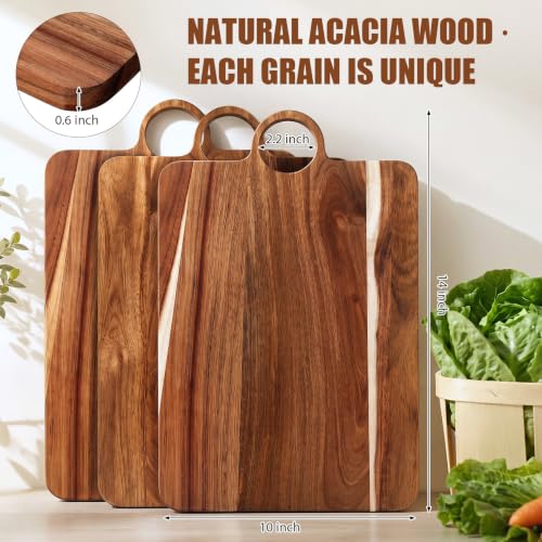 Roshtia 6 Pcs Wooden Cutting Boards 14x10'' Acacia Chopping Board, Vintage - style: Vintage