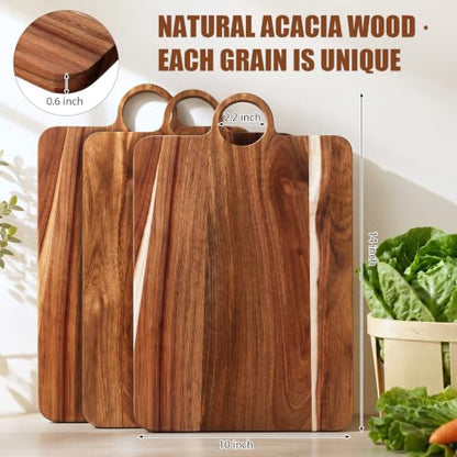 Roshtia 6 Pcs Wooden Cutting Boards 14x10'' Acacia Chopping Board, Vintage - style: Vintage