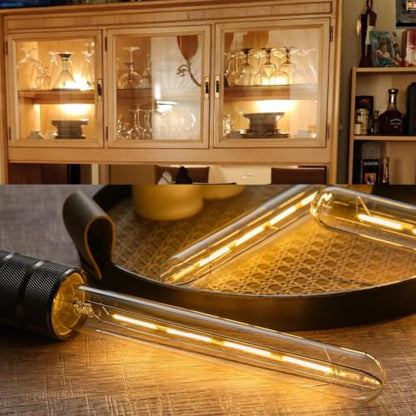 E26 Tubular LED Bulbs 40 Watt Dimmable T10 Led Light Bulbs 2700K Warm White - size: J