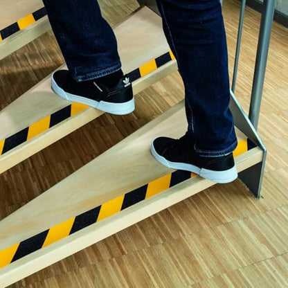 Durable DURALINE Floor Tape, Non-Slip Self-Adhesive, Yellow/Black, 2" x50ft - color: Yellow/Black, size: 50 mm x 15 m