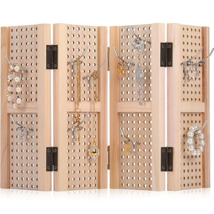 GlikCeil Peg Board Standing Display for Vendors with 20 Hook Wood Pegboard