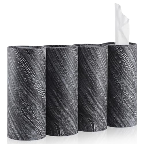 SINGARO Car Tissue Holder, 4 Pack Car Cup Holder Facial Tissues with Travel Tissue Bag, Quick and Convenient Flower Combination Car Tissue Box(4 Canisters/200 Tissues) Gray - color: Gray