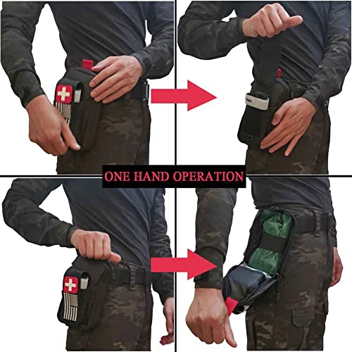 Tactical Ifak Trauma Kit Emergency First Aid Stop The Bleed Ifak Refill, Ifak Med Kit Trauma Refill Military Medical Supplies Kit Pack for Duty Belt - color: GREEN