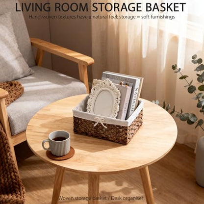 Water Hyacinth Storage Basket Small with Metal Frame & Removable Liner - size: Small