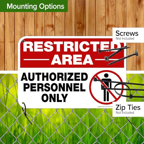 Restricted Area Authorized Personnel Only Sign, 12x18 Inches, 55 mil thick - size: 12x18 Polyethylene