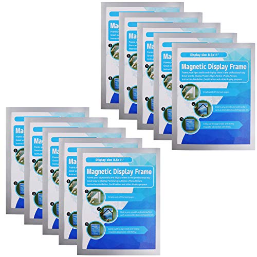 Self-Adhesive Magnetic Document Sign Holder 8.5X11'',Silver,Pack of 10 - color: Silver, size: 10Pack
