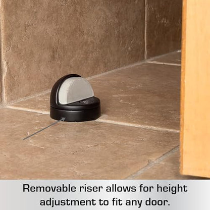 BRINKS Commercial Dome Floor Door Stop with Riser, Matte Black