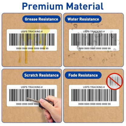 ESSENTIAL 4" x 2" Direct Thermal Labels,1" Core (750 Labels, 1 Roll) - size: 4"x2"