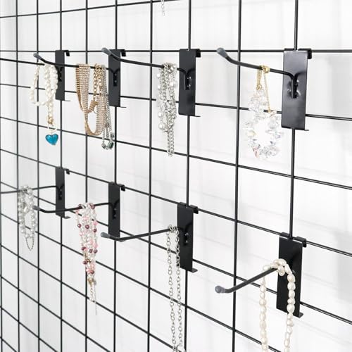 HUHOLE 60 Pack Black Gridwall Hooks, 2", 4", 6" Inch Display Hangers - size: 2+4+6 Inch
