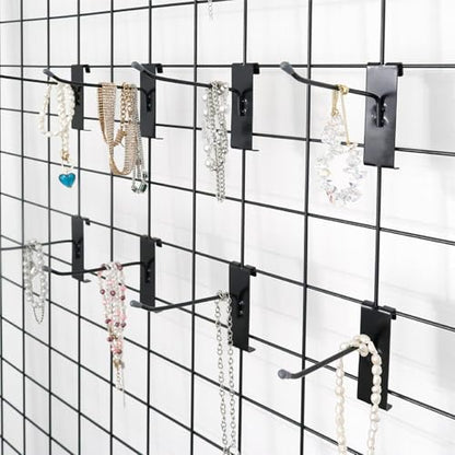 HUHOLE 60 Pack Black Gridwall Hooks, 2", 4", 6" Inch Display Hangers - size: 2+4+6 Inch