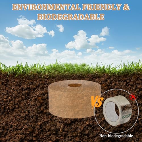Water-Activated Kraft Paper Reinforced Tape, 2-Pack, 2.75 inches x 380 feet,Total Length 760 feet, for Heavy-Duty Secure Packaging and Shipping, Environmentally Friendly and Biodegradable