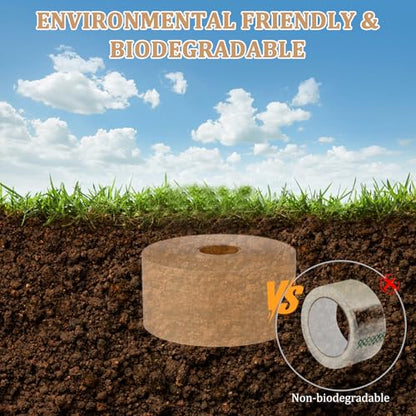 Water-Activated Kraft Paper Reinforced Tape, 2-Pack, 2.75 inches x 380 feet,Total Length 760 feet, for Heavy-Duty Secure Packaging and Shipping, Environmentally Friendly and Biodegradable