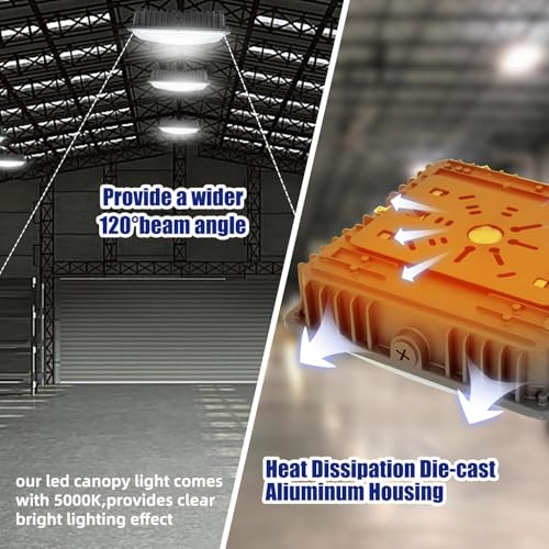 2 Pack LED Canopy Light Fixture,8400lm,70W,5500K Daylight White - size: 70W -Canopy-2pack