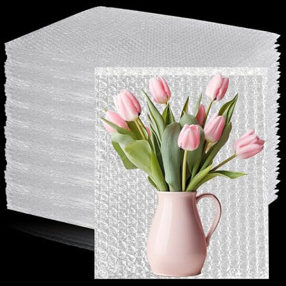 100Pcs 8”x12” Bubble Pouches Wrap Bags Sleeves for Packaging Shipping - size: 8"x 12"-100PCS