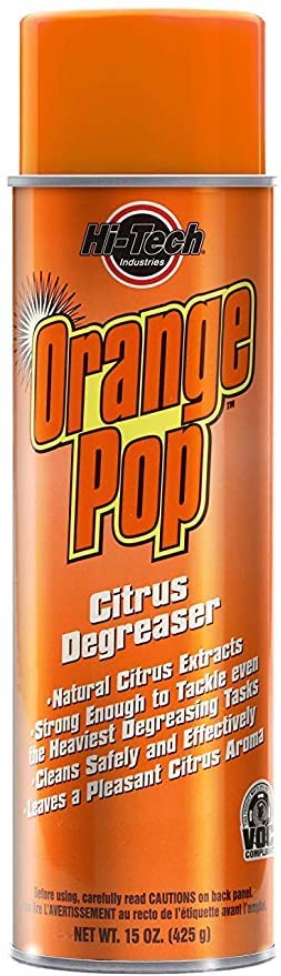 HI-TECH Orange Pop Foaming Citrus Cleaner Degreaser – Heavy Duty Multi-Surface Spray with D-Limonene – Industrial Strength – 1 Pack – Pleasant Citrus Scent - size: 15 Fl Oz (Pack of 1)