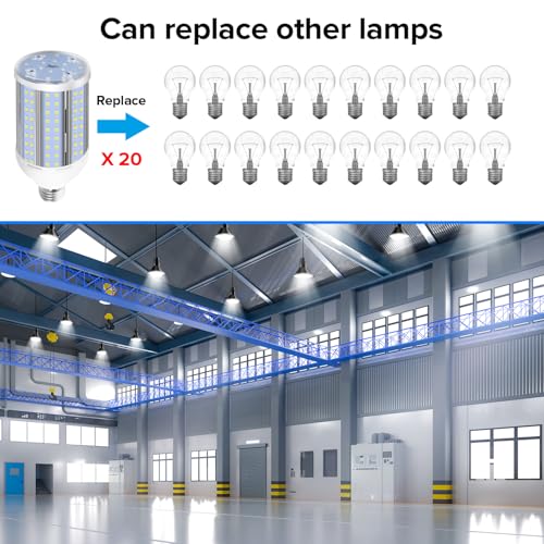 HJFF 500W Equivalent Led Bulb 8750Lumen 60W 6000K Cool Daylight White E26/E27 Medium Base Led Corn Bulb for Outdoor Indoor Garage Warehouse Backyard - style: 60W 5000K