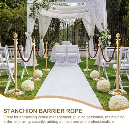 MECCANIXITY Twisted Stanchion Rope 6.6 Ft/2 M, Barrier Rope Twisted Post Ropes with Snap Hooks for Posts Stands Queue Divider Crowd Control, Coffee Golden - color: Coffee Golden, size: 6.6 Ft