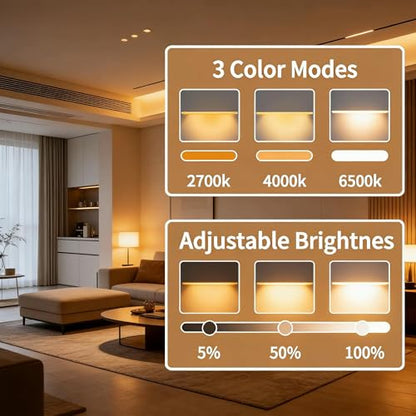Under Cabinet Lights, 6 Pack Dimmable LED Strip, 3 CCT Color Changing Plug-in Light Bar with IR Control & Timer, Closet Lights for Kitchen Shelf Wardrobe Display - color: White