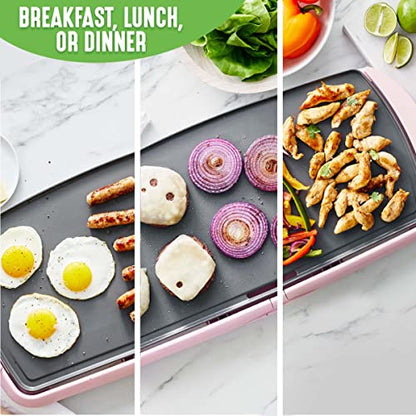 GreenLife 20" Extra Large Electric Griddle, Pink - color: Soft Pink