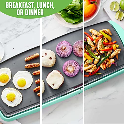 GreenLife 20" Extra Large Electric Griddle, Turquoise - color: Turquoise