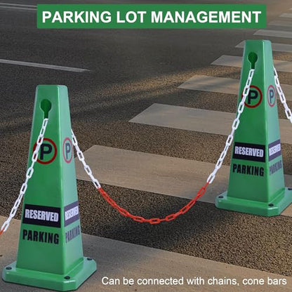 OrangeStar 4-Pack 26.5" Reserved Parking Cones with Heavy Rubber Base - color: Green, size: 26.5 Inches
