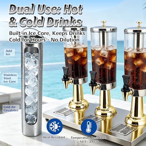 2.4 Gallon Drink Dispenser for Party with Stand & Leak-Proof Spigot - color: Gold