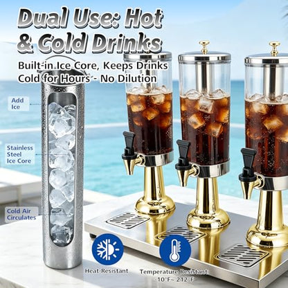 2.4 Gallon Drink Dispenser for Party with Stand & Leak-Proof Spigot - color: Gold