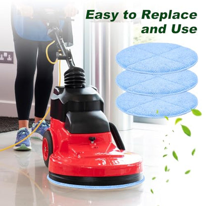 Commercial 17 Inch Microfiber Carpet Bonnet Floor Machines Pads Compatible with Floor Machine: 3 Packs Microfiber Carpet Bonnet Floor Buffer Pads - color: 17 Inch-3 Pack-blue