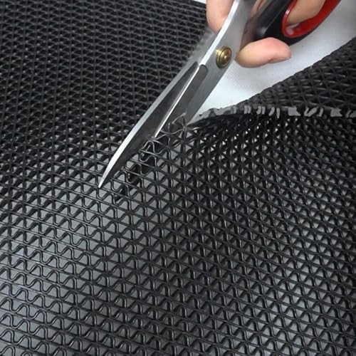 PVC Drainage Floor Mat Non-Slip Commercial Wet Area Mat for Outdoor and Indoor Restaurant Kitchen Bar Swimming Pool Splash Matting Water Drain Flooring Mat (Black, 4FTX16.4FT) - size: 4FTX16.4FT