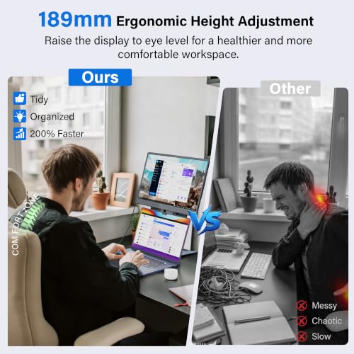 CIDETTY Laptop Screen Extender 15.6", FHD 1080P Detachable Monitor Portable - color: 15.6” Black