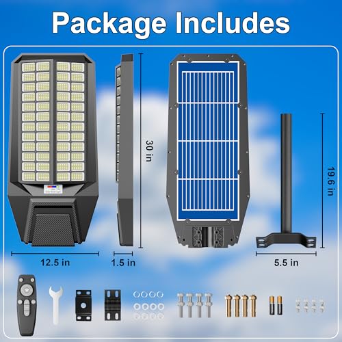 loyoele Large Solar Street Light, Led Flood Lights Outdoor, Waterproof - size: XXL-12000-2 Pack