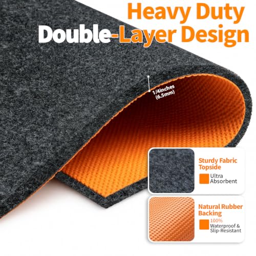 Oil Mat for Garage Driveway 72x60" 1/4" Thick Oil Drip Rubber Mat Under Car