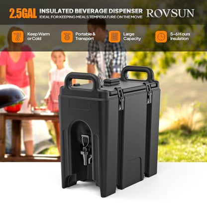 ROVSUN 2.5Gallon Insulated Beverage Dispenser Drink Dispenser - size: 2.5 Gallon
