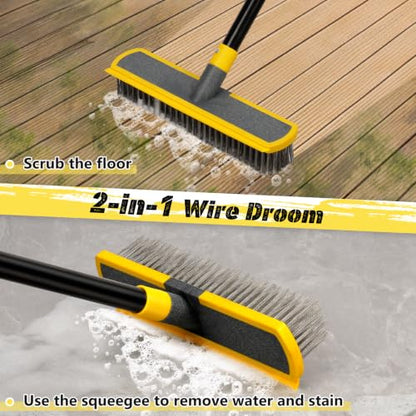 2 in 1 Stainless Steel Wire Brush Heavy Duty Floor Deck Scrub