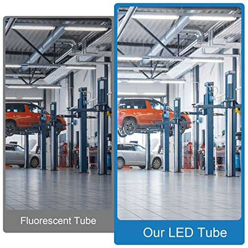 T8 LED Bulbs 4 Foot, 25-Pack 4FT LED Shop Light Tubes, 36W 4680LM 5000K Daylight White, T8 T10 T12 Fluorescent Replacement Bulbs, High Output V-Shaped, Remove Ballast, Double Ended Power - size: 25 Pack