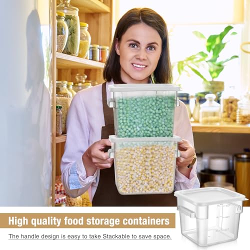 FoldTier 2 Pcs Square Food Storage Containers, White, 6 Qt - color: White, size: 6 Qt