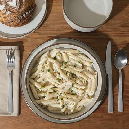 Gibson Elite Gelston Stoneware Matte Reactive Glaze 16 Piece (Service for 4) Plates and Bowl Dinnerware Set - Cream - color: Cream White (Gelston)