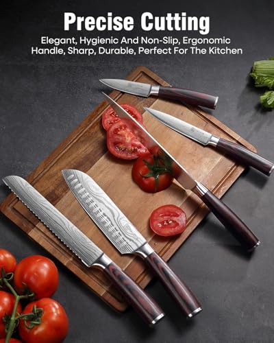 PAUDIN 5-Piece Chef Knife Set, Ultra Sharp Kitchen Knives