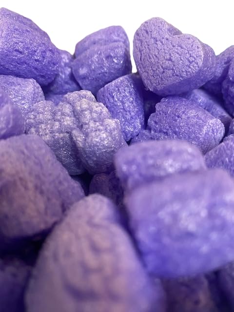 Bubblefast! Brand FunPak Plant Based Biodegradable Packing Peanuts, 1.5 cu ft Bag, Compostable (Purple Hearts) - color: Purple Hearts