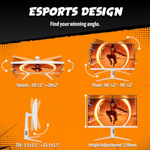AOC 27 Inch Gaming Monitor QHD 320Hz Mini-LED HDR1000, White, Q27G4SLM/WS - size: 27" 320Hz Mini-LED White