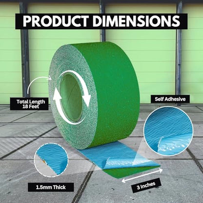 DuraMark RPT-750 Reflective Pavement Marking Tape, Green, 3 in x 18 ft - color: Green, size: 3 Inch x 18 Ft