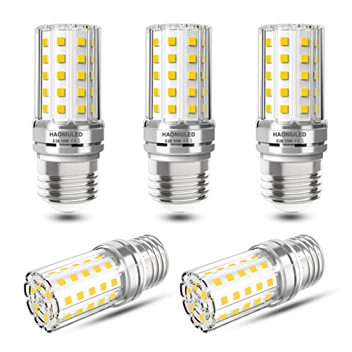 E26 LED Bulb 100W Equivalent, 4000K Natural White, 1000 Lumens, Non-Dimmable LED Light Bulbs 10W, Ceiling Fan led Bulbs, Tubular LED Corn Light Bulb, 5 Pack - color: 4000k Natural White